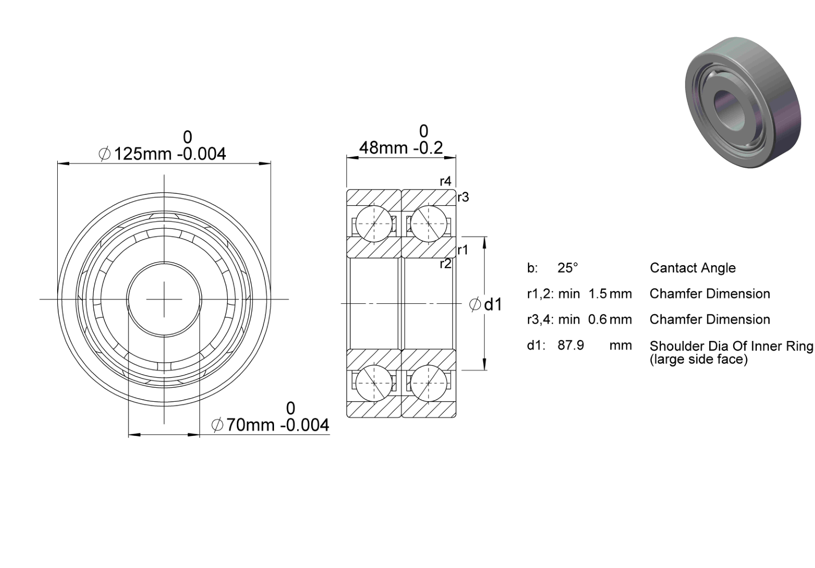 7214 ACD/P4ADBB bearing - Super Precision Angular Contact Ball Bearings ...